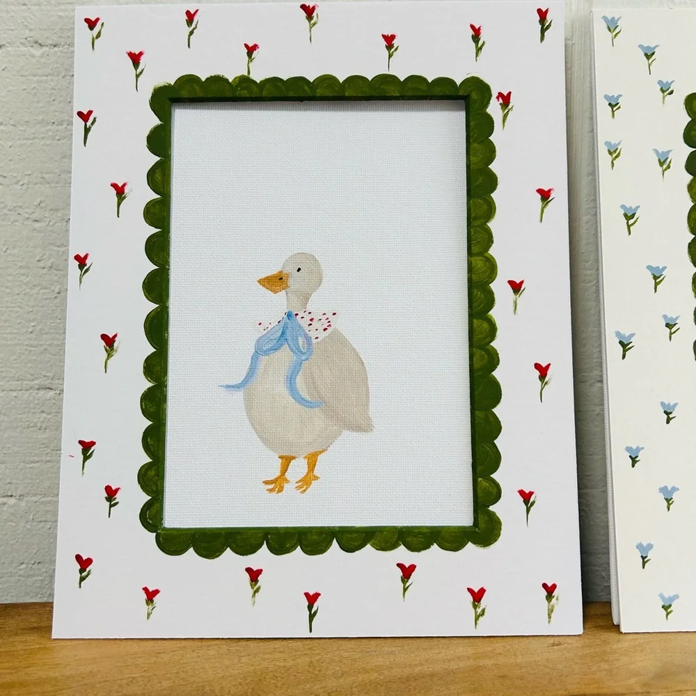 Hand painted matted frames - Picture 2 of 5